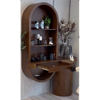 ركن كوفي تصميم حديث وانيق  بني مع رفوف (منتج تفصيل )