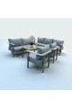 طقم جلسه خارجيه رخام مع حديد  ،7أشخاص مع طاولة وسط 