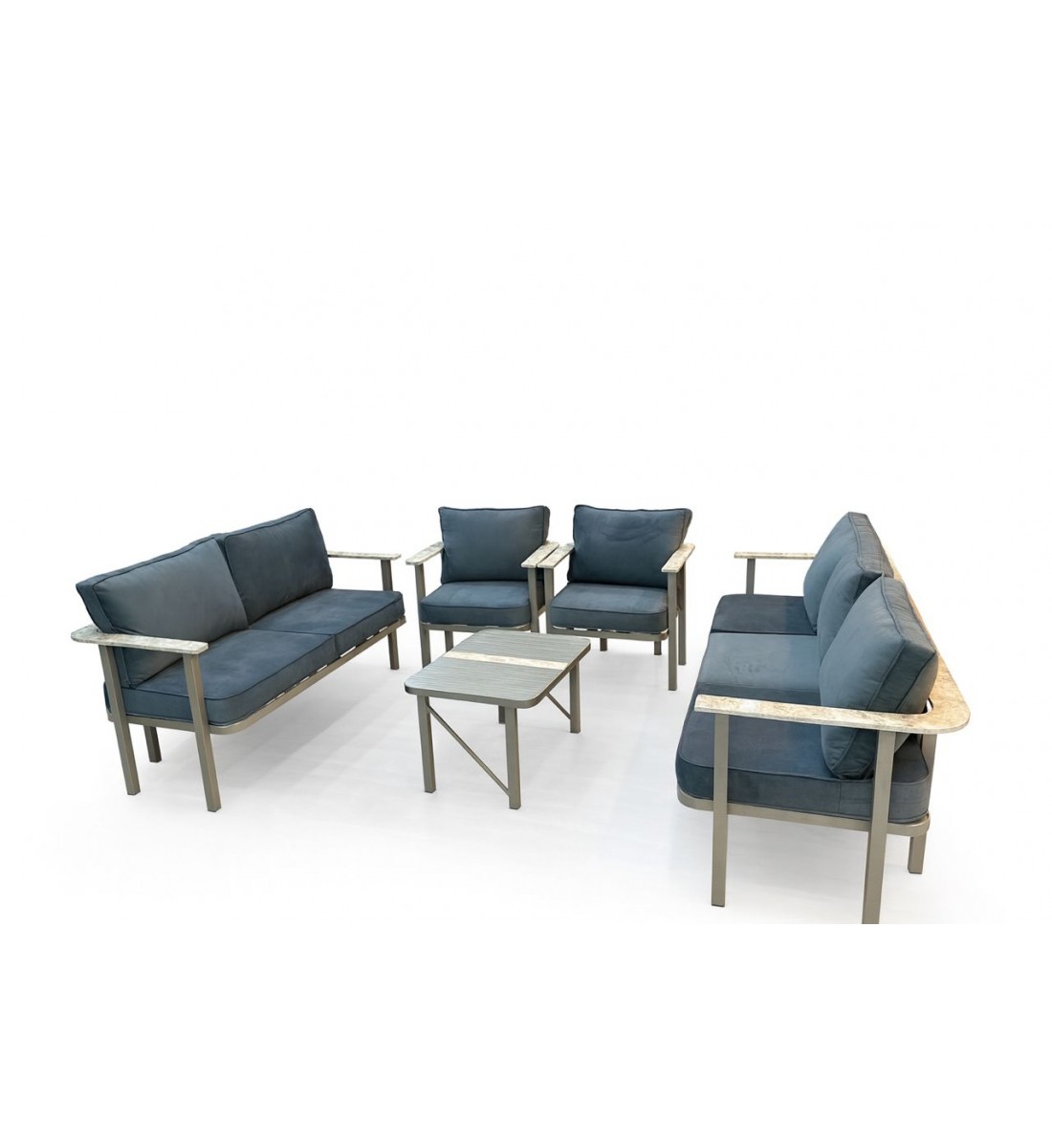 طقم جلسه خارجيه رخام مع حديد ،7أشخاص مع طاولة وسط طقم جلسه خارجيه رخام مع حديد ،7أشخاص مع طاولة وسط