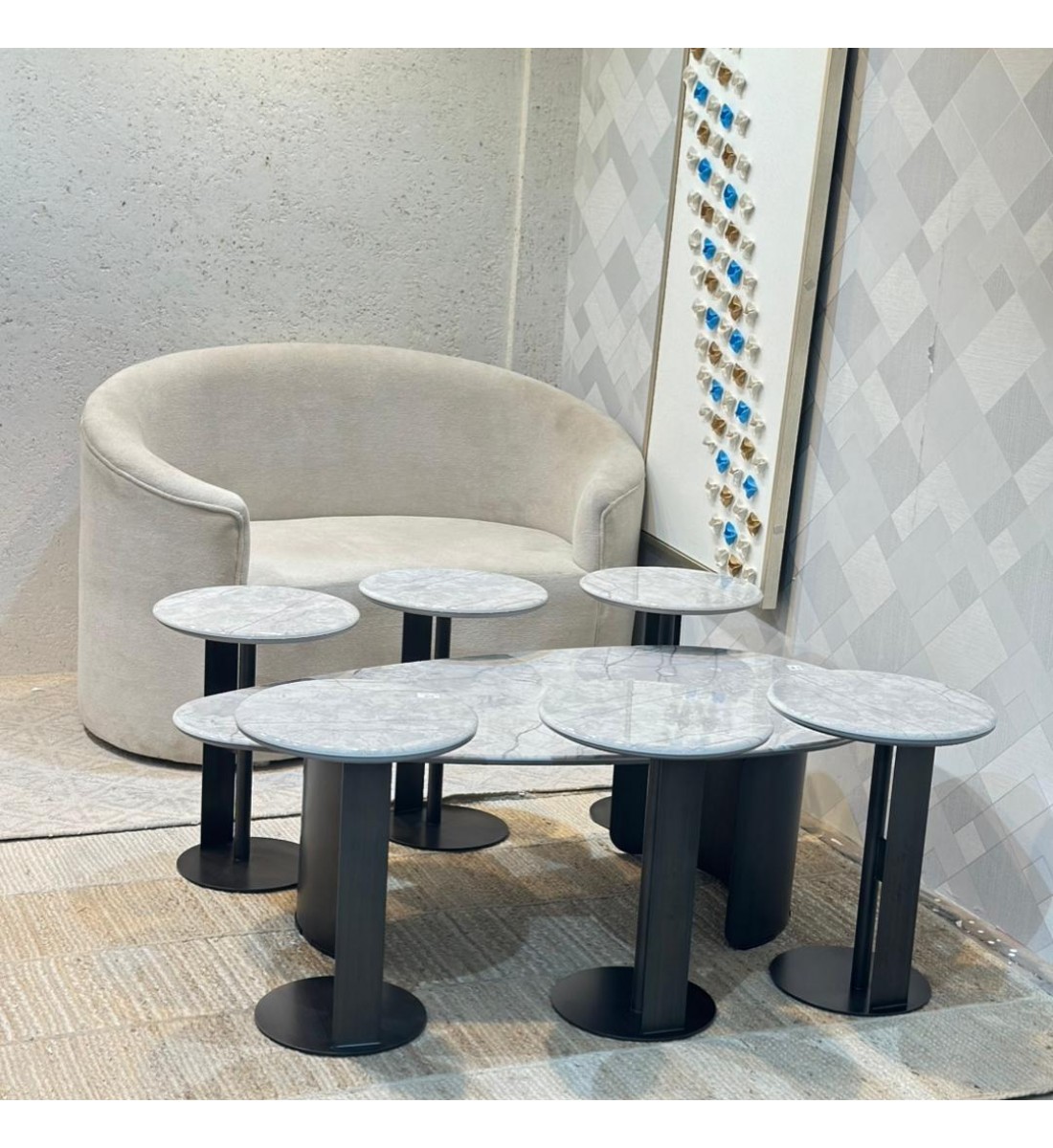 طقم طاولات شاي سيراميك 7 قطع طقم طاولات شاي سيراميك 7 قطع