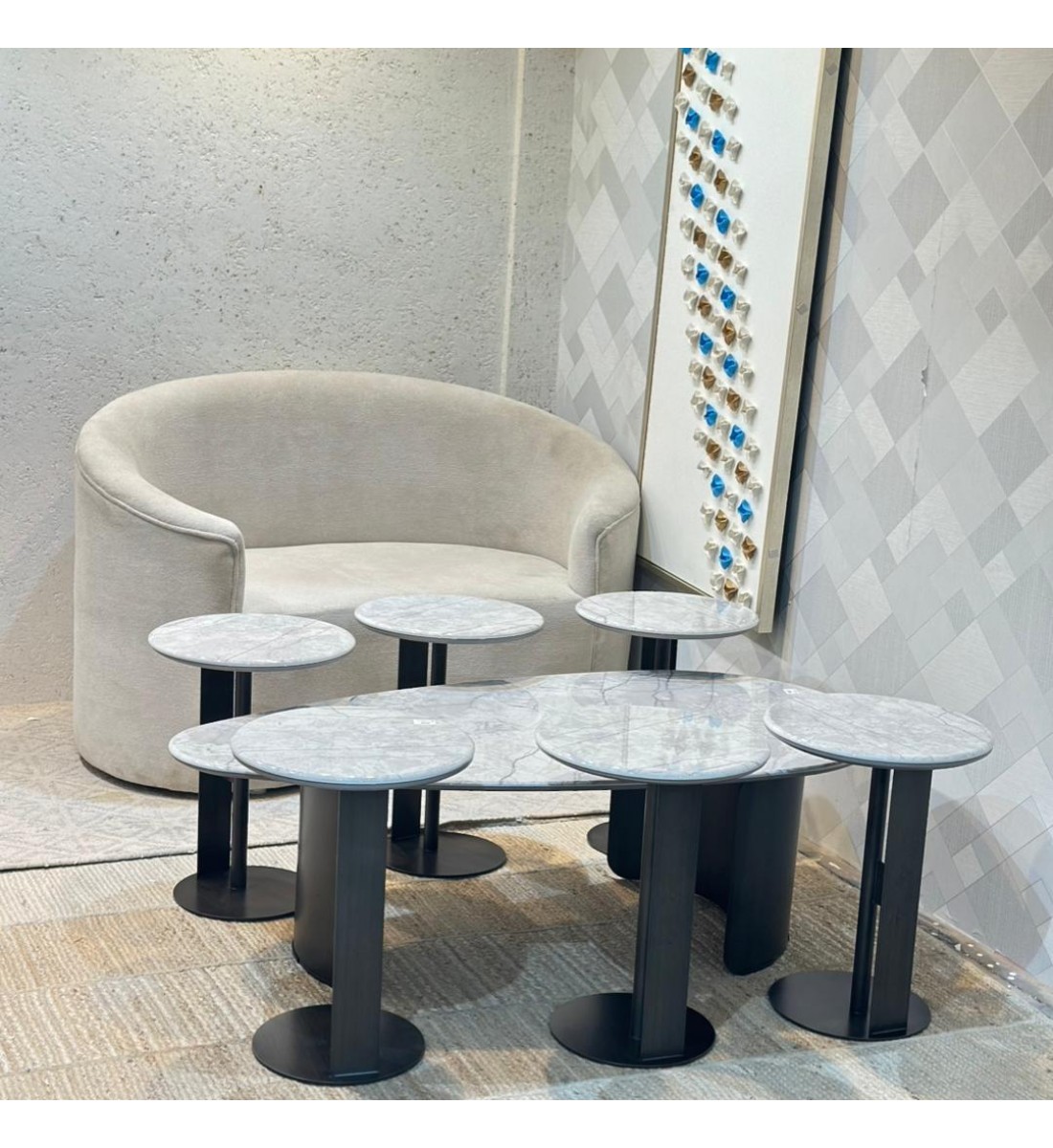 طقم طاولات شاي سيراميك 7 قطع طقم طاولات شاي سيراميك 7 قطع