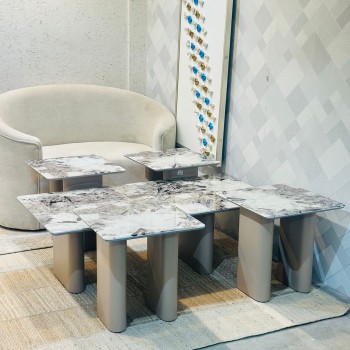 طقم طاولات شاي سيراميك 5 قطع