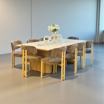 طقم طاوله طعام بديل الرخام مع10كراسي