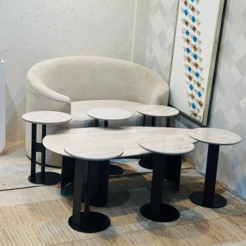 طقم طاولات شاي سيراميك 7 قطع