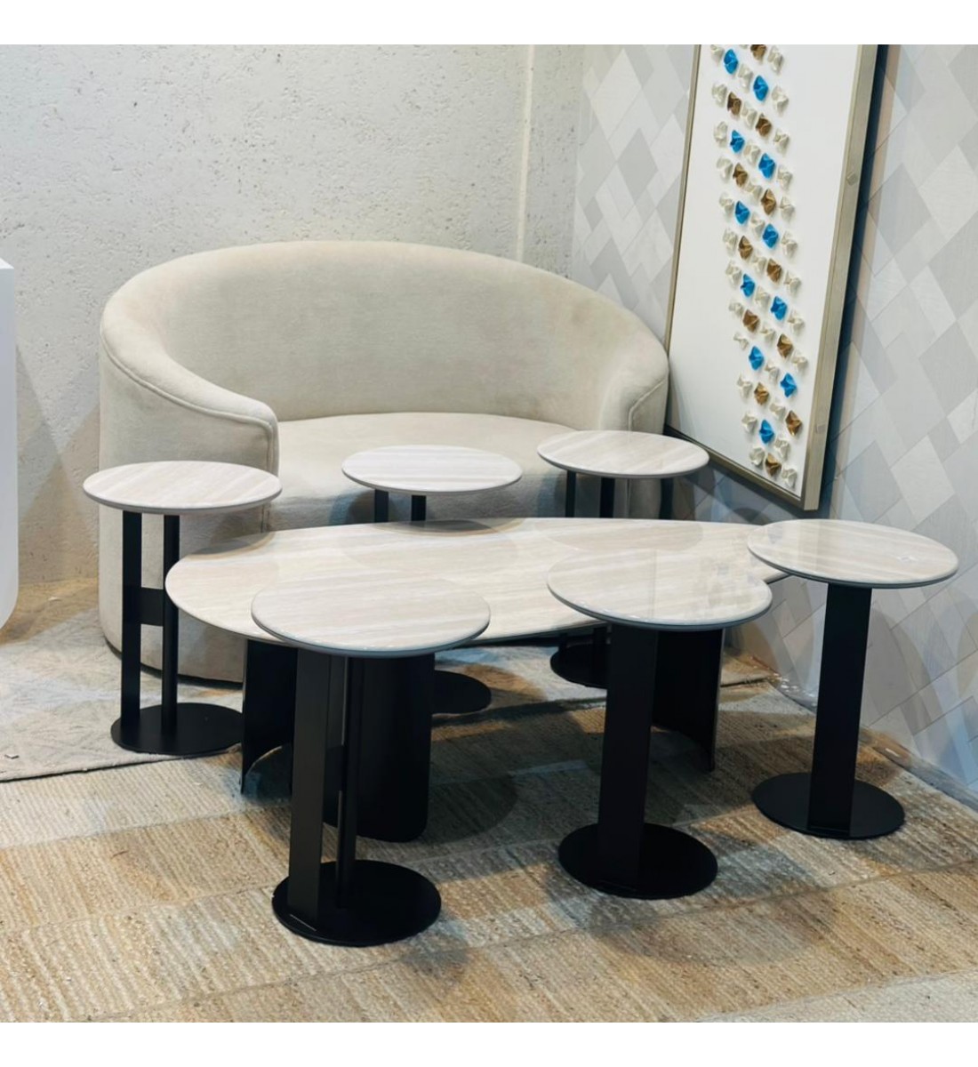 طقم طاولات شاي سيراميك 7 قطع طقم طاولات شاي سيراميك 7 قطع