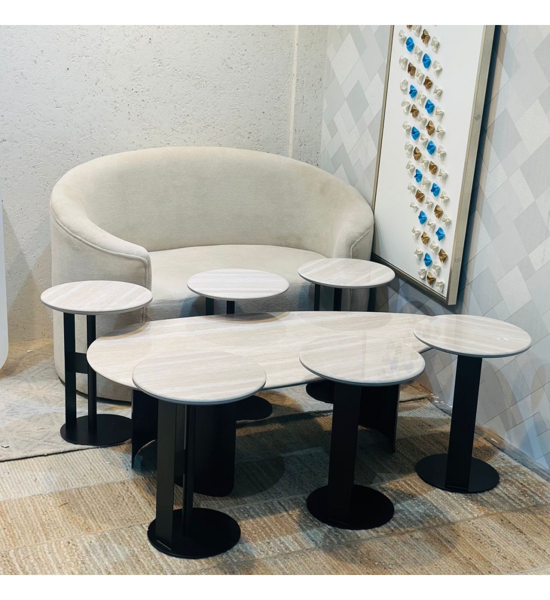 طقم طاولات شاي سيراميك 7 قطع طقم طاولات شاي سيراميك 7 قطع