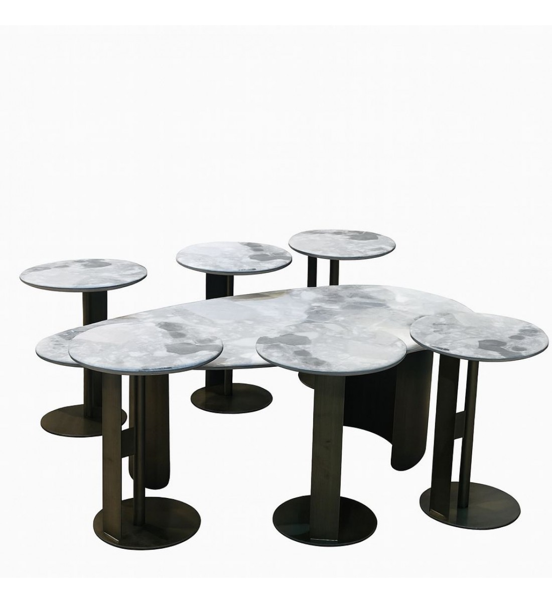 طقم طاولات شاي سيراميك 7 قطع