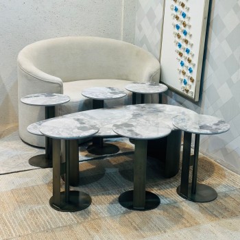 طقم طاولات شاي سيراميك 7 قطع