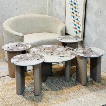 طقم طاولات شاي سيراميك 5 قطع