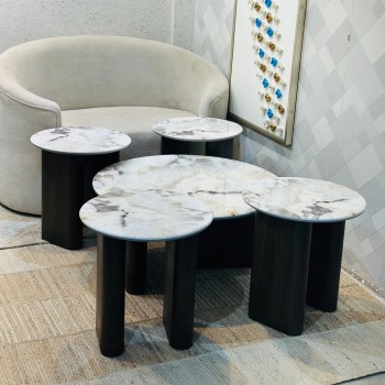 طقم طاولات شاي سيراميك 5 قطع