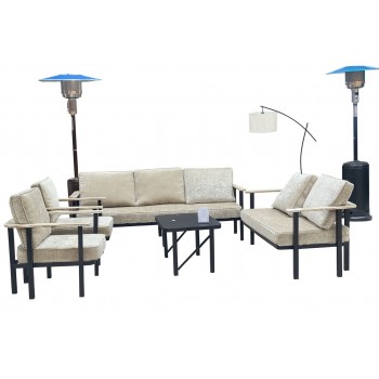 طقم جلسه خارجيه رخام مع حديد  ،7أشخاص مع طاولة وسط 