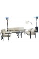 طقم جلسه خارجيه رخام مع حديد  ،7أشخاص مع طاولة وسط 