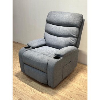 كرسي استرخاء فاخر  ثابت قماش رمادي 