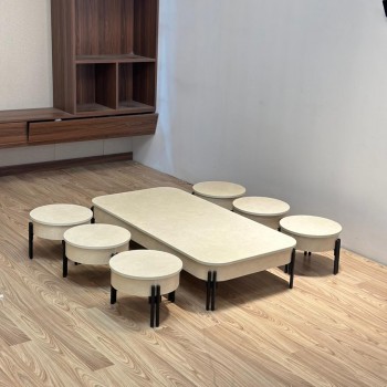 طقم طاولات عصري بتصميم مبتكر يجمع بين العملية والأناقة7قطع ملمس خشن 