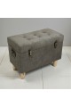 مقعد صندوق  سجاد بوكليه رصاصي غامق  52×27×39سم 