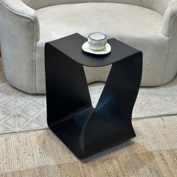 طاولة طاولة جانبية المنيوم اسود 34×36×63سم 