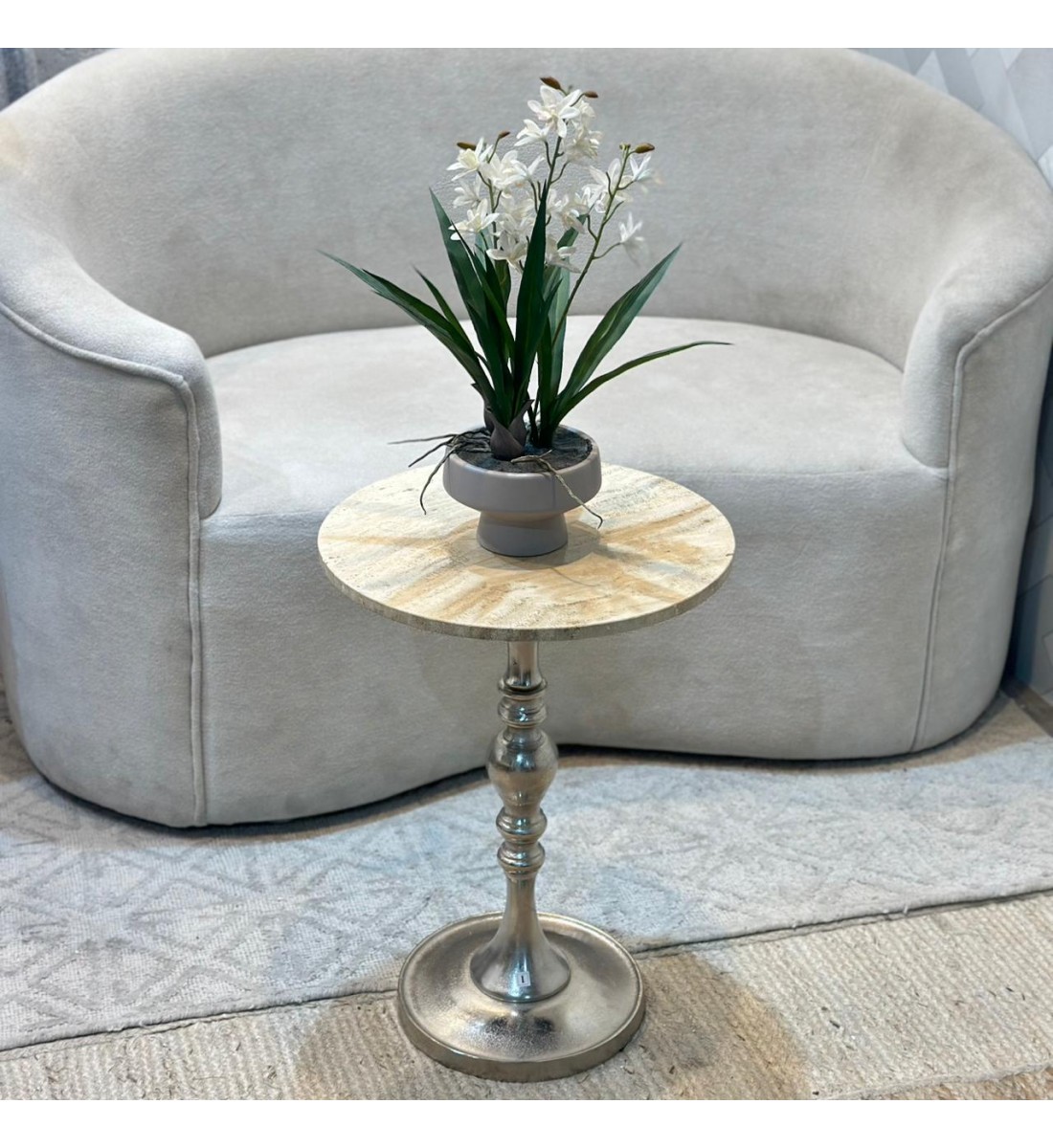 طاولة بسطح من الرخام الأصلي - روما من كافون40×40×56سم