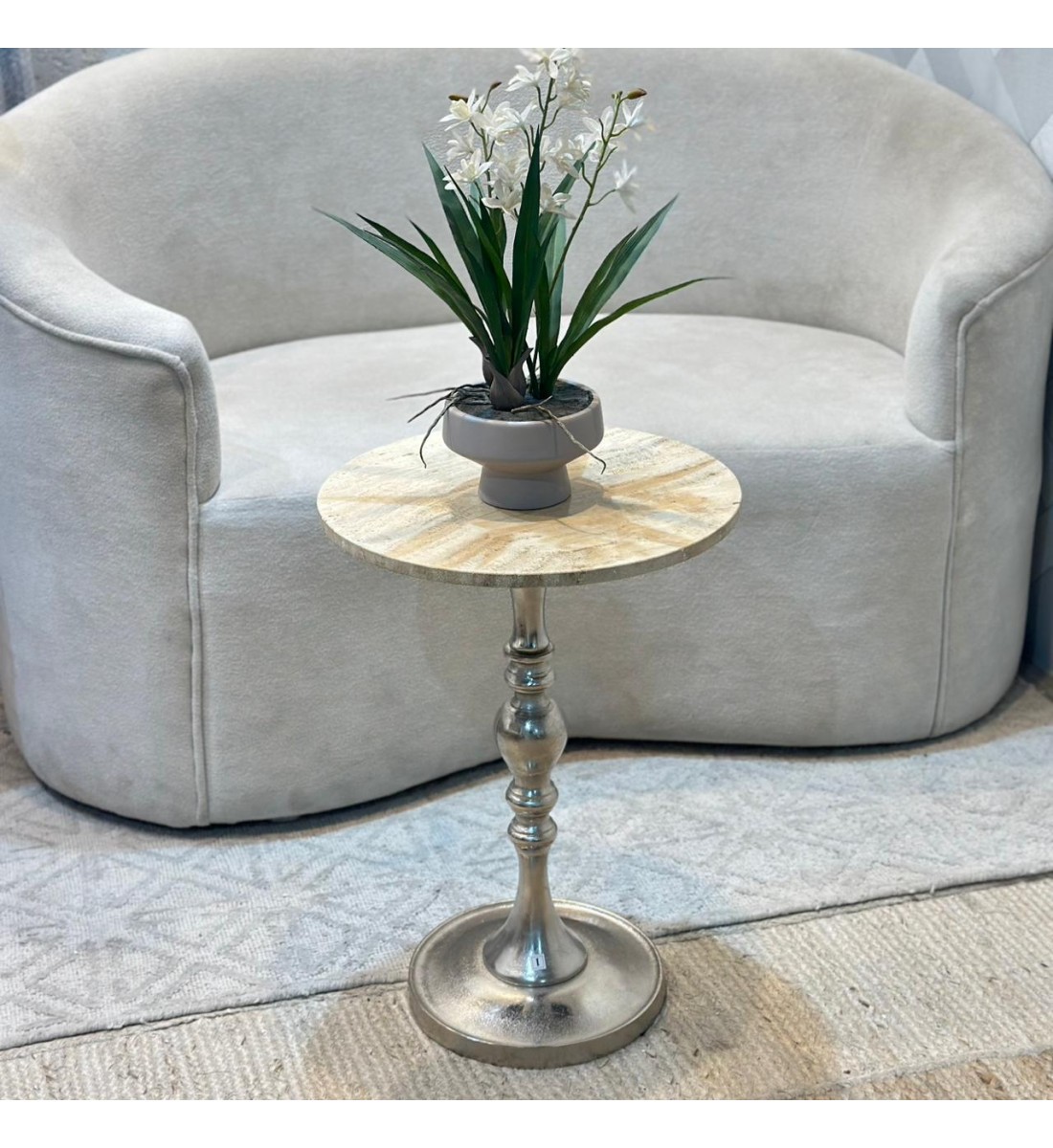 طاولة بسطح من الرخام الأصلي - روما من كافون40×40×56سم