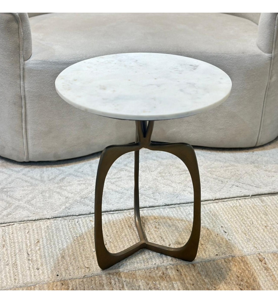 طاولة زينة بسطح رخام من لايف ستايل - 40×40×46سم 