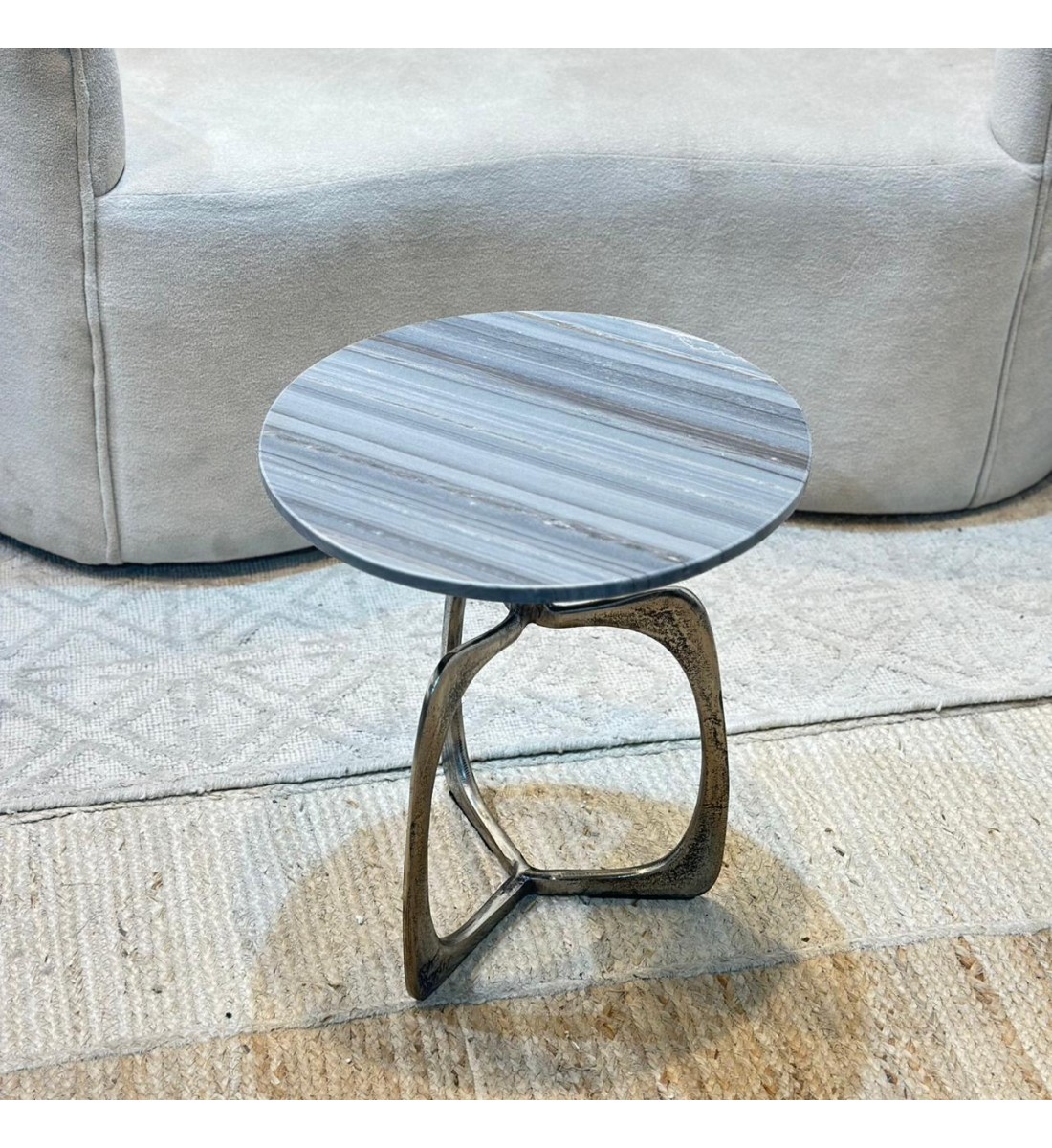 طاولة زينة بسطح رخام من لايف ستايل - 40×40×46سم 