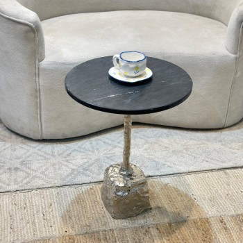 طاولة زينة بسطح رخام من لايف ستايل -45×45×56سم 