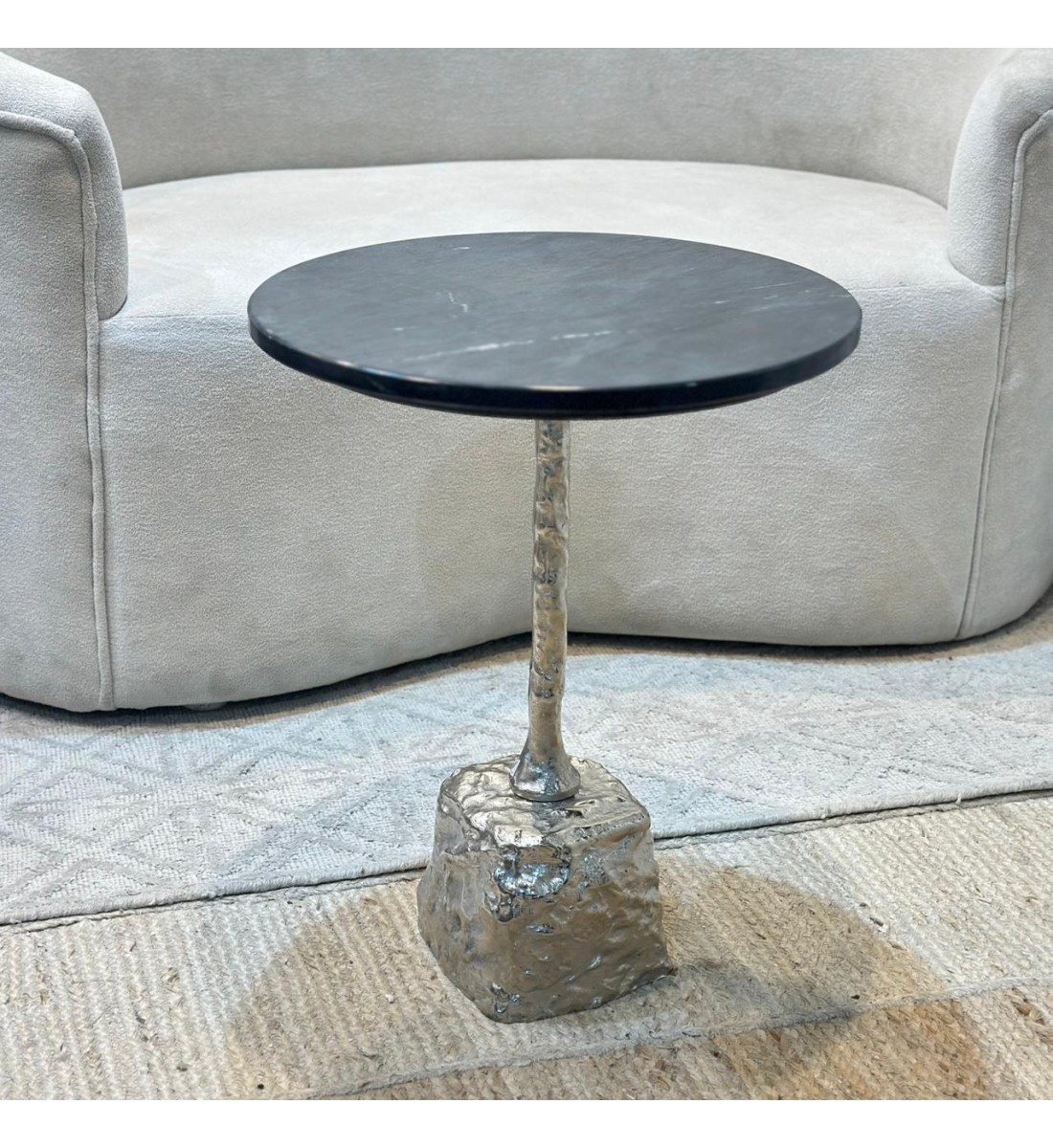 طاولة زينة بسطح رخام من لايف ستايل -45×45×56سم 