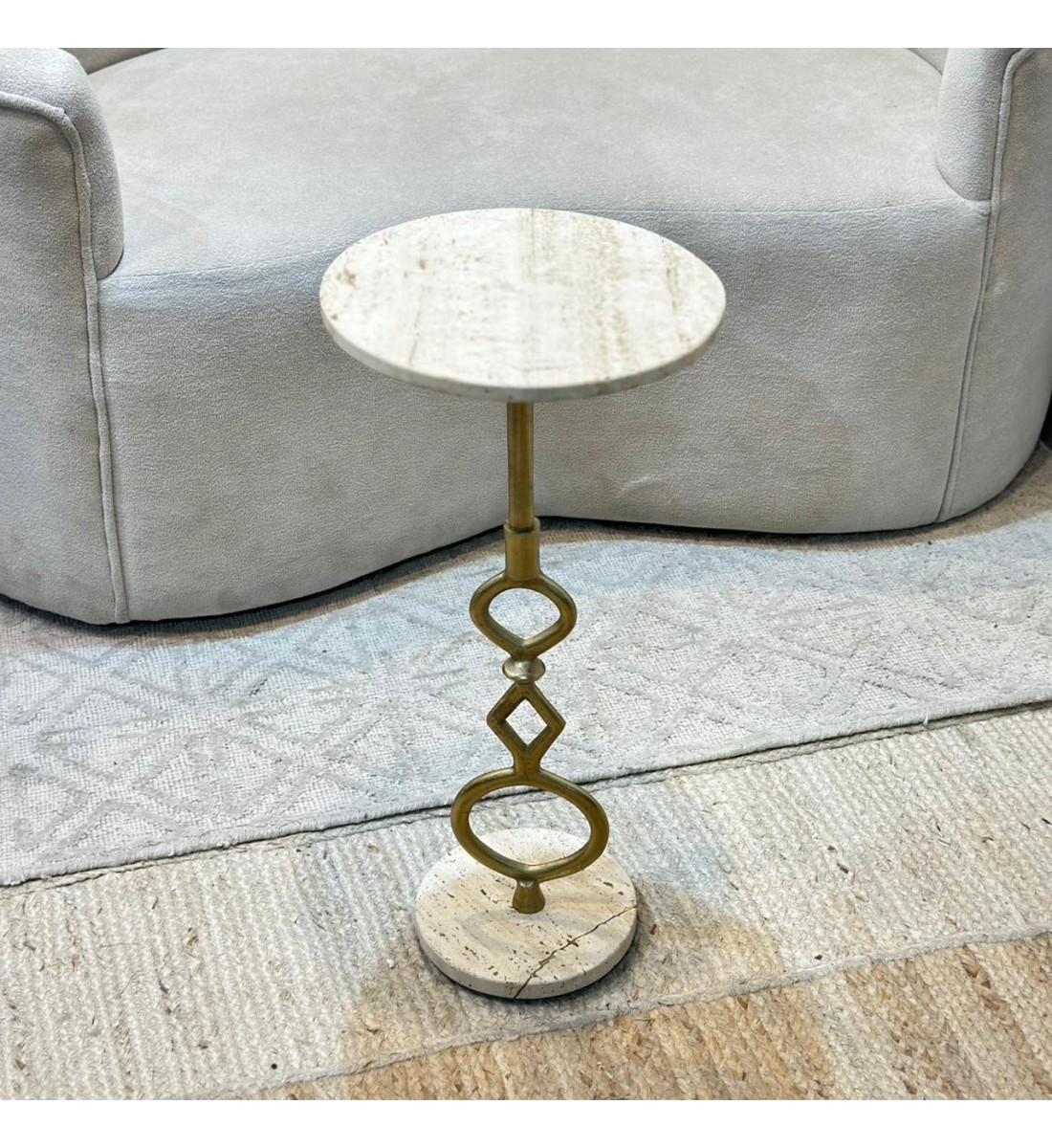 طاولة زينة بسطح رخام من لايف ستايل -30×30×63سم 