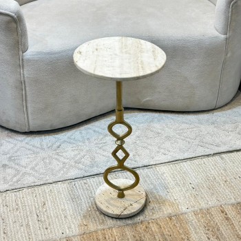 طاولة زينة بسطح رخام من لايف ستايل -30×30×63سم 