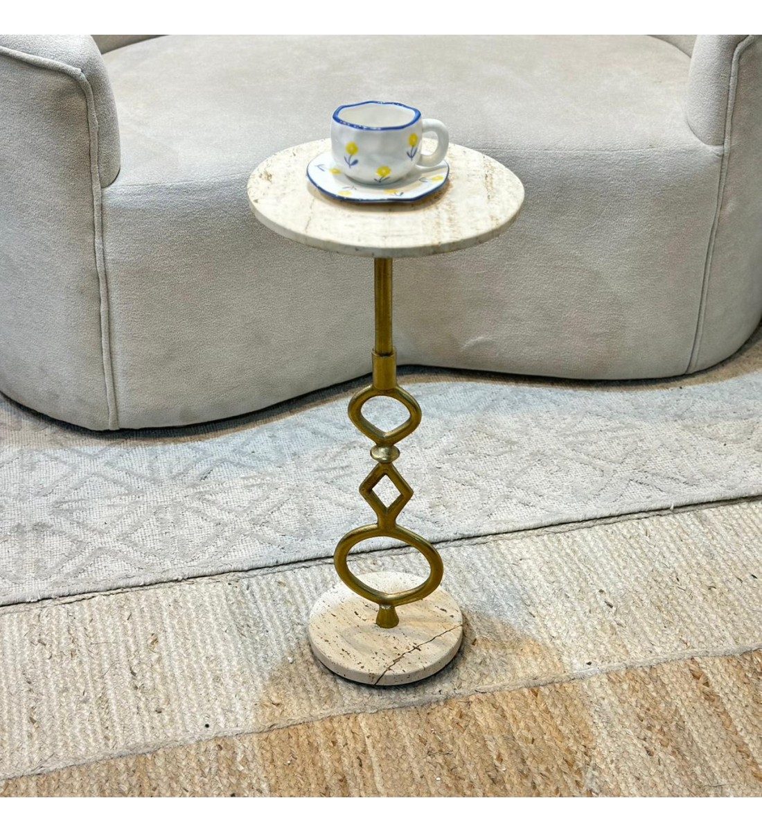 طاولة زينة بسطح رخام من لايف ستايل -30×30×63سم 