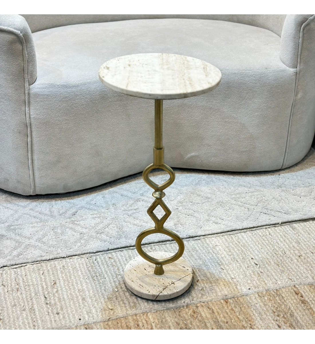 طاولة زينة بسطح رخام من لايف ستايل -30×30×63سم 