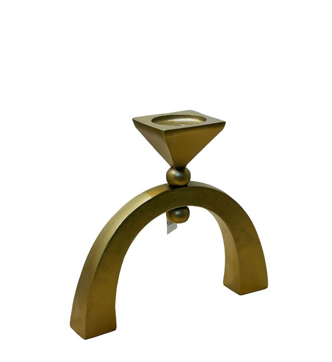 قطعة ديكورية عصرية بتصميم هندسي أنيق، مصنوعة باللون برونزي المطفي لتعكس البساطة والفخامة في آنٍ واحد33×38×5سم 