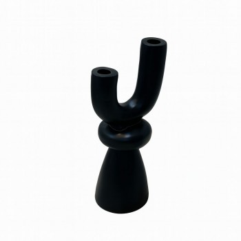 شمعدان اسود حديد تصميم انيق 30×4×4سم 