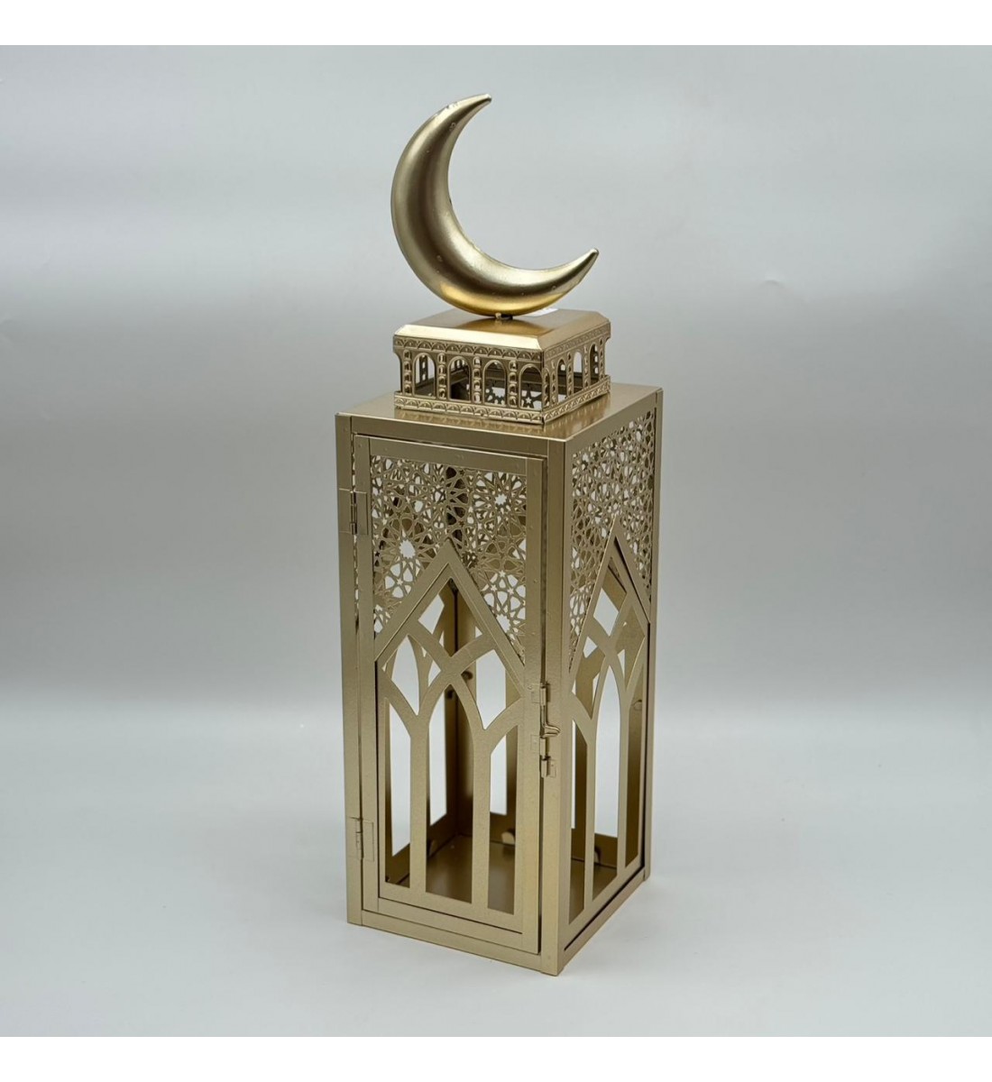  فانوس ديكوري فاخر بتصميم مستوحى من العمارة الإسلامية، مصنوع من معدن 50×14×14سم 
