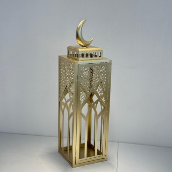  فانوس ديكوري فاخر بتصميم مستوحى من العمارة الإسلامية، مصنوع من معدن70×18×18سم
