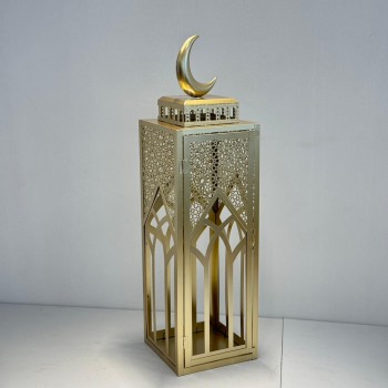  فانوس ديكوري فاخر بتصميم مستوحى من العمارة الإسلامية، مصنوع من معدن70×18×18سم