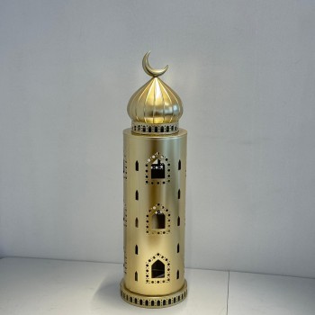  فانوس ديكوري فاخر بتصميم مستوحى من العمارة الإسلامية، مصنوع من معدن72×20×20سم 