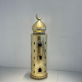  فانوس ديكوري فاخر بتصميم مستوحى من العمارة الإسلامية، مصنوع من معدن72×20×20سم 