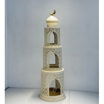  فانوس ديكوري فاخر بتصميم مستوحى من العمارة الإسلامية، مصنوع من معدن94×28×28سم 