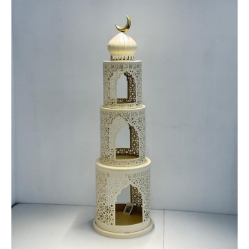  فانوس ديكوري فاخر بتصميم مستوحى من العمارة الإسلامية، مصنوع من معدن94×28×28سم 
