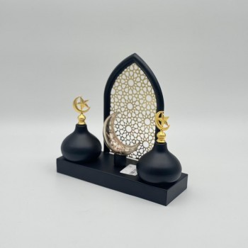 قطعة ديكورية أنيقة بتصميم إسلامي راقٍ تجمع بين الجمال والرمزية اسود 21×21×8سم 