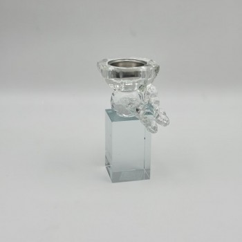 مبخرة ديكورية فاخرة بتصميم أنيق يجمع بين الكريستال الشفاف والتفاصيل الراقية،10×7×7سم 