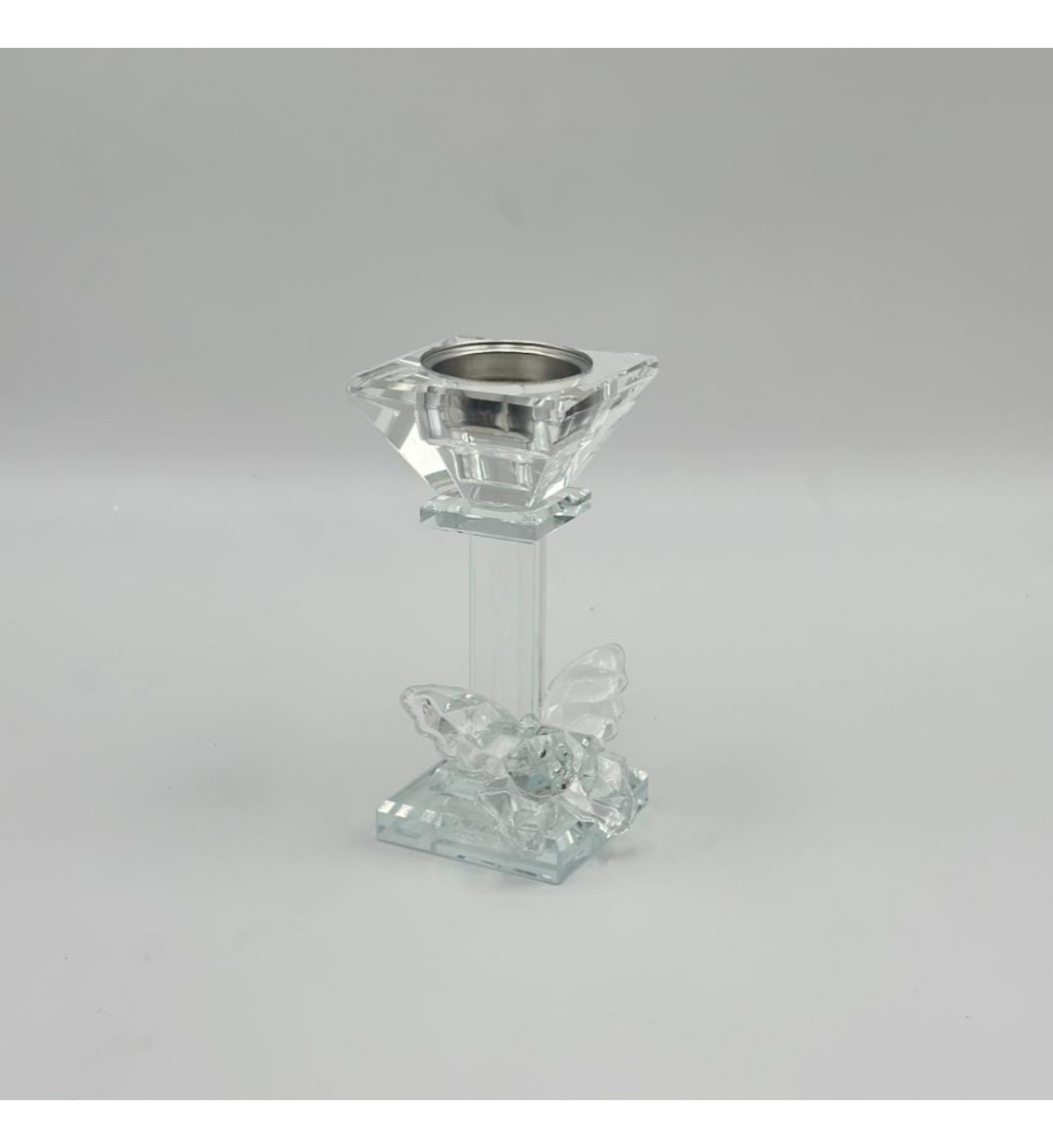 مبخرة ديكورية فاخرة بتصميم أنيق يجمع بين الكريستال الشفاف والتفاصيل الراقية ،13×6×6سم 