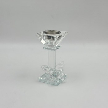 مبخرة ديكورية فاخرة بتصميم أنيق يجمع بين الكريستال الشفاف والتفاصيل الراقية ،13×6×6سم 