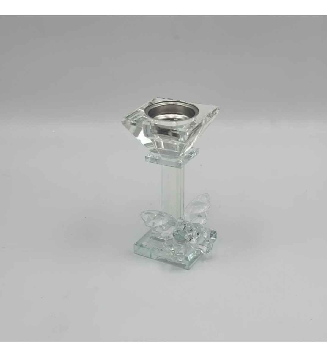 مبخرة ديكورية فاخرة بتصميم أنيق يجمع بين الكريستال الشفاف والتفاصيل الراقية ،13×6×6سم 