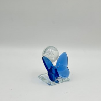  حامل ورق أنيق بتصميم فاخر مصنوع من كريستال شفاف عالي الجودة فراشه ازرق 