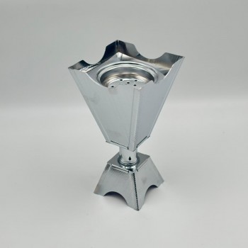 مبخرة ديكورية فاخرة بتصميم عصري أنيق، مصنوعة بلون فضي لامع يعكس الفخامة والرقي 24×12×12سم 