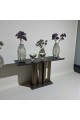 طاولة مدخل او  كونسول بتصميم عصري كلاسيك رخام قاعده حديد مقاس   140×40×80سم 