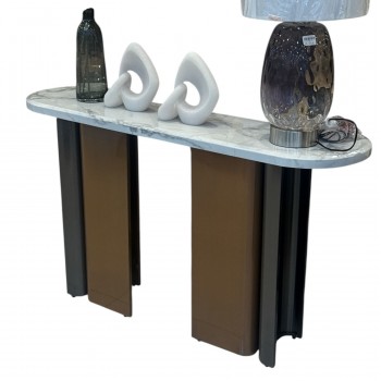 طاولة مدخل او  كونسول بتصميم عصري كلاسيك رخام قاعده حديد مقاس   140×40×80سم 