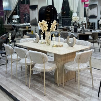 طاولة طعام خشب 8كرسي