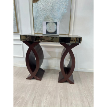 طاولة  مدخل سطح  مرايا قاعده خشب لون بني مقاس 100*40*85 سم 